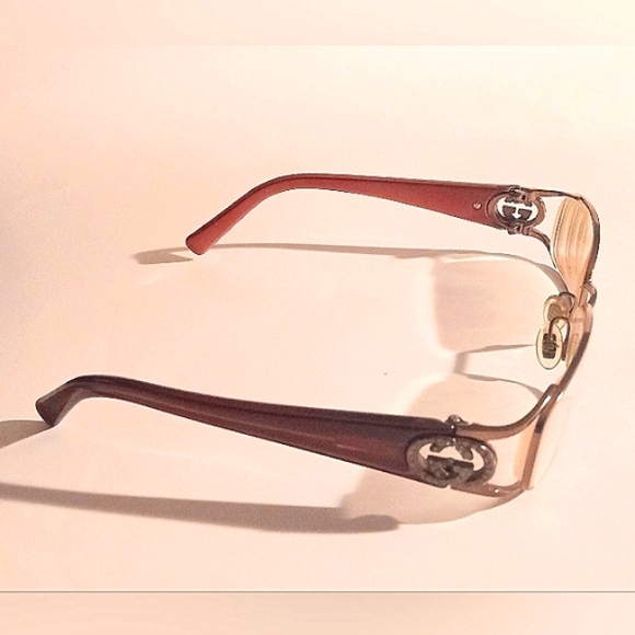 Vintage Gucci GG Women's Brownish  Bronze Eyeglasses Frames with Rhinestones - Picture 8 of 12